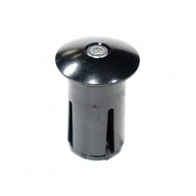HandleBar End Plug, Alloy Cap Black, 18mm, screw-in, Sold as a pair
